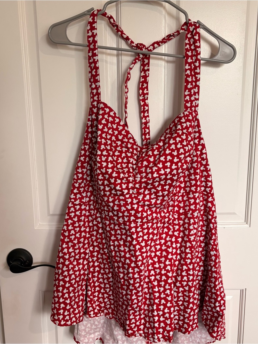 Disney Halter Top Sleeveless Tank Flowy Micky Minnie Mouse Parks Cover up Shirt